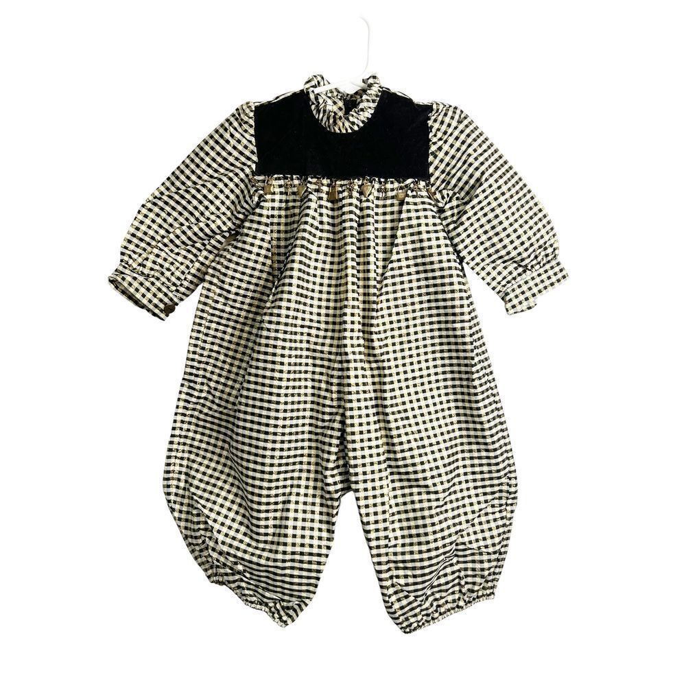 VTG Girls Nana Basha‎ romper size 24 months black and gold